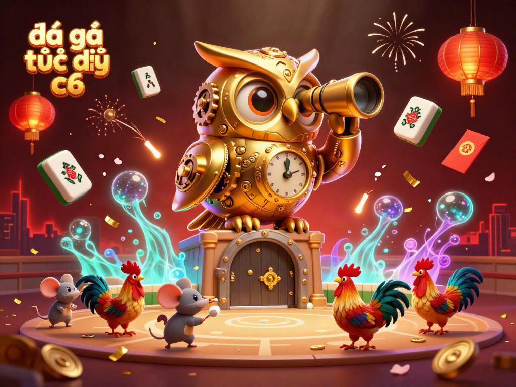 Experience thrilling cockfighting action with đá gà trực tiếp c6 in a vibrant arena filled with festive elements.