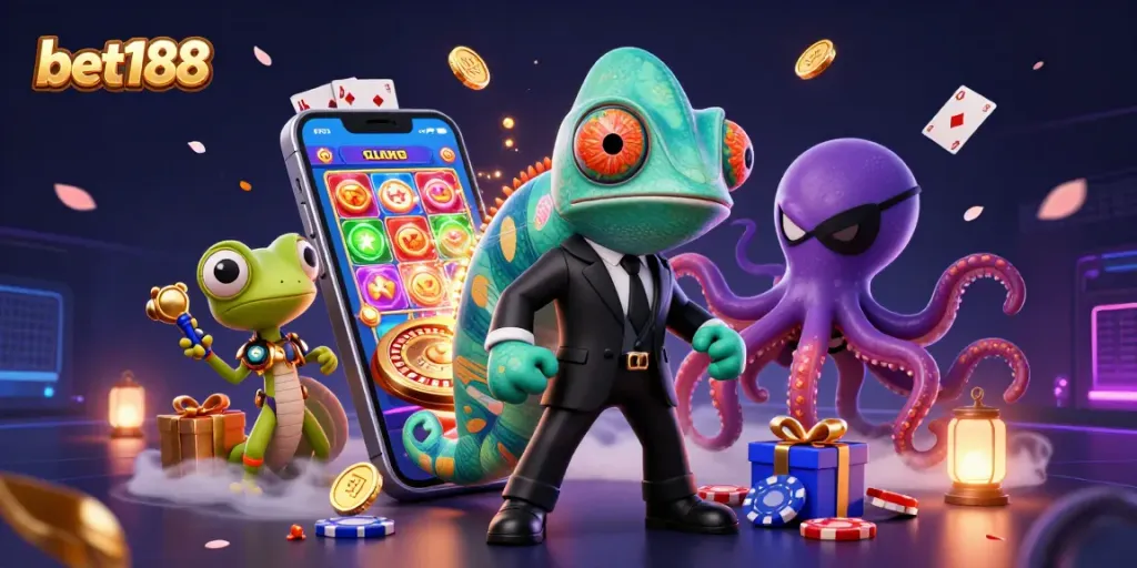 Experience thrilling gameplay with bet188, featuring vibrant characters amidst dynamic gaming elements.
