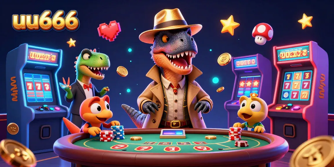 Experience thrilling blackjack action at uu666, with a clever velociraptor, dazzling slots, and vibrant arcade elements.