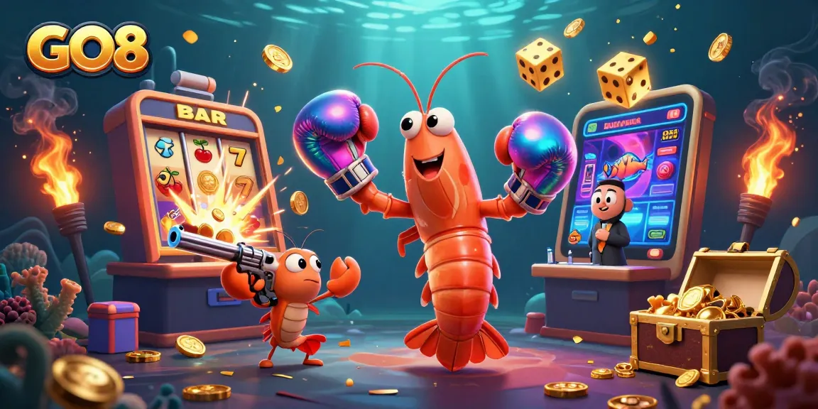 Experience the excitement of GO8 casino games with vibrant characters and jackpot-winning themes.