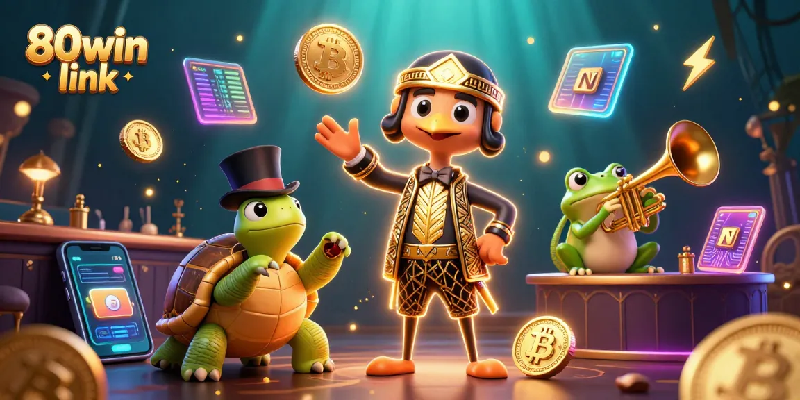 Win big at the 80win link with vibrant casino action featuring 3D characters and crypto elements.