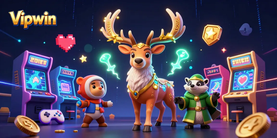 Experience thrilling action at Vipwin, where a druid stag and badger embark on an epic gaming adventure.