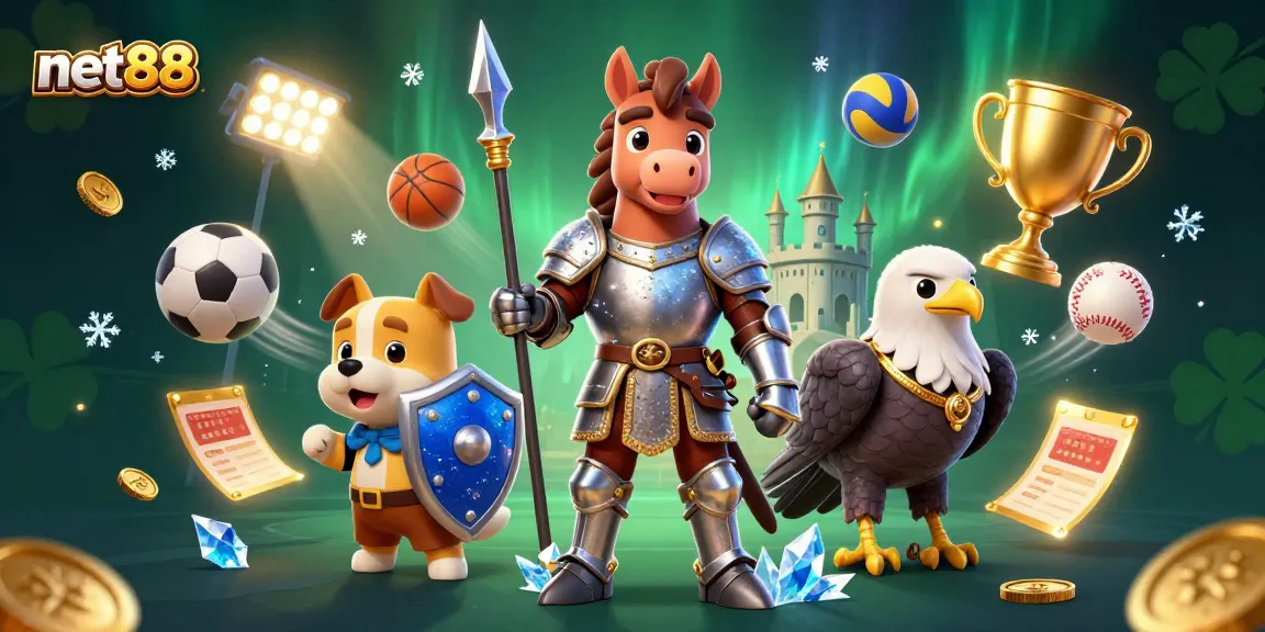 Experience the thrill of sports betting with net88, featuring dynamic game elements, characters, and excitement.