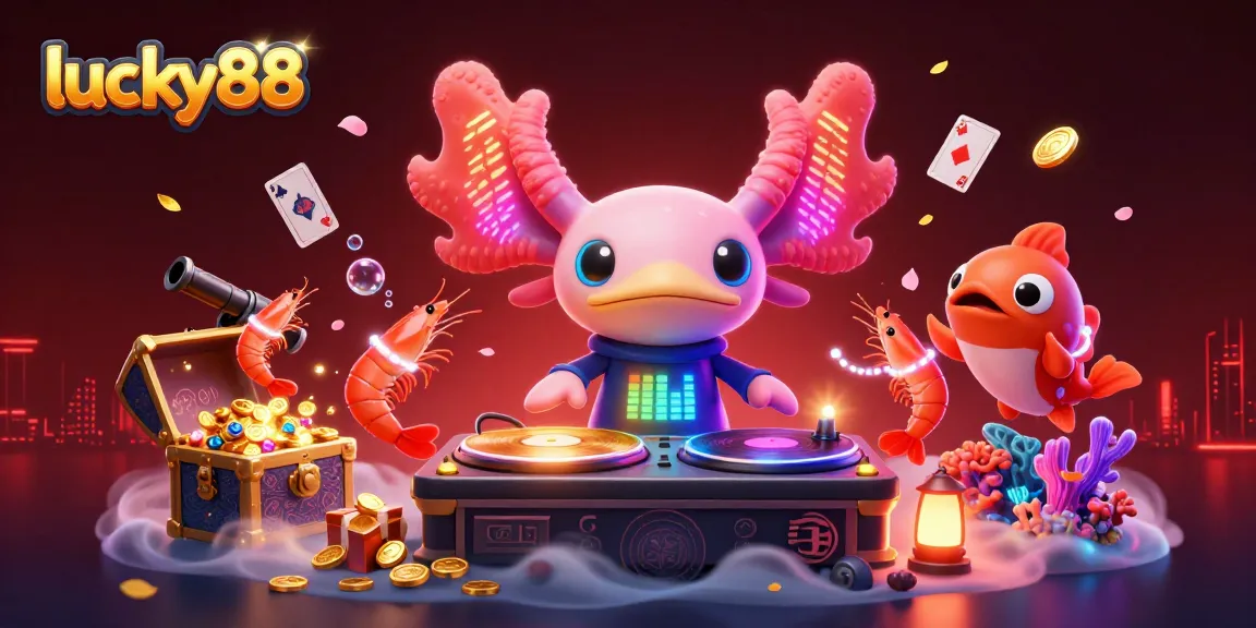 Spin to win at lucky88 with vibrant characters and treasure-filled 3D casino scene.