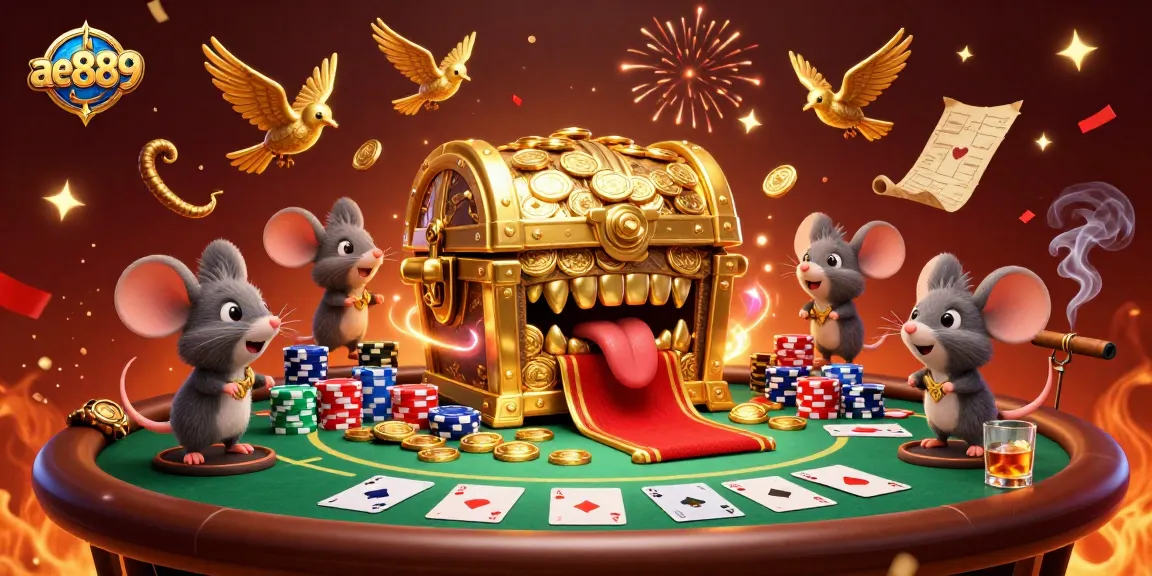 Win big at ae889 with vivid scenes of treasure chests and exciting poker action.